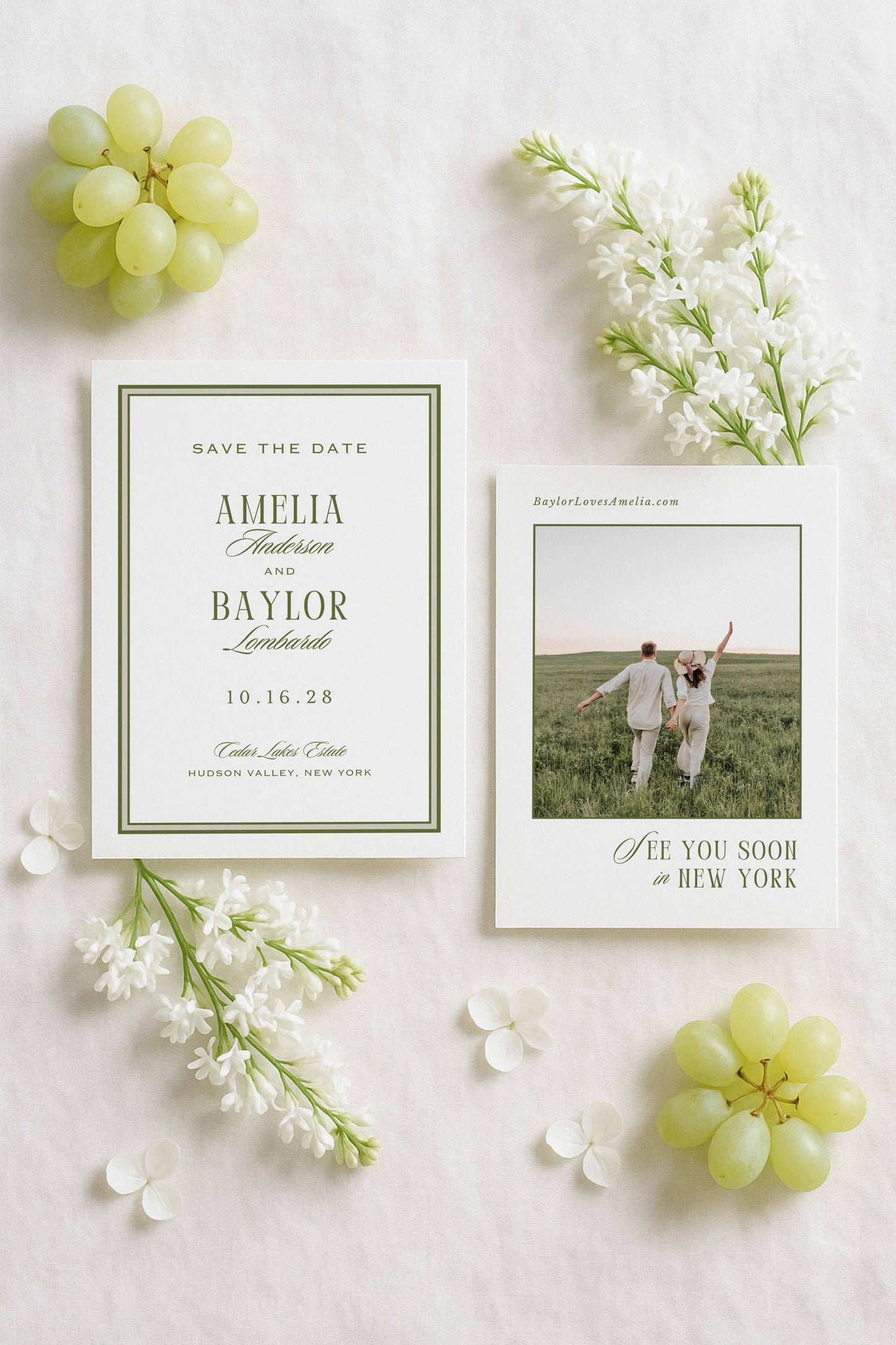 Old Money Striped Save the Date Template