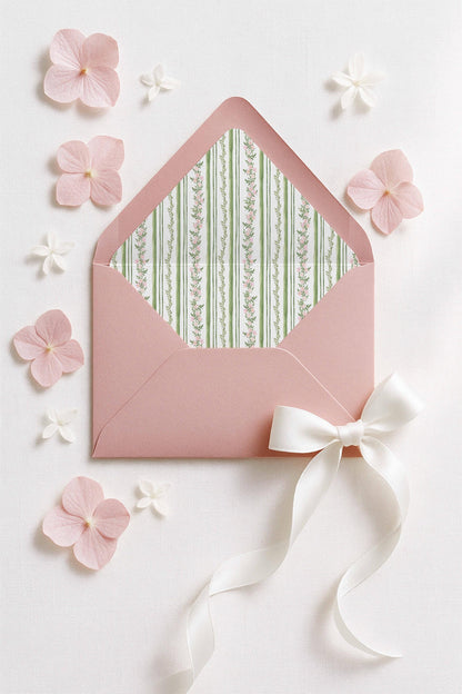 Grandmillennial Floral Envelope Liner Template