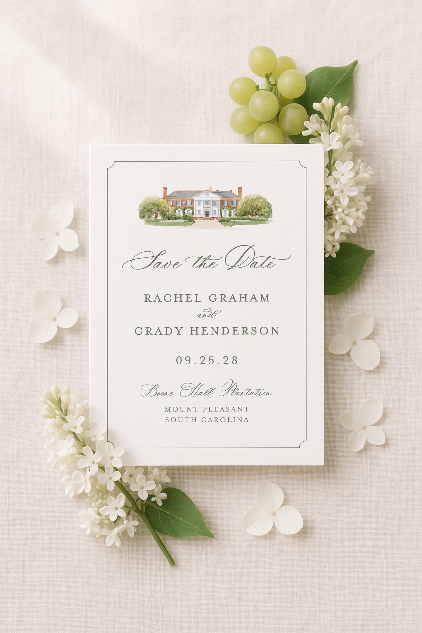 Boone Hall Save the Date Template