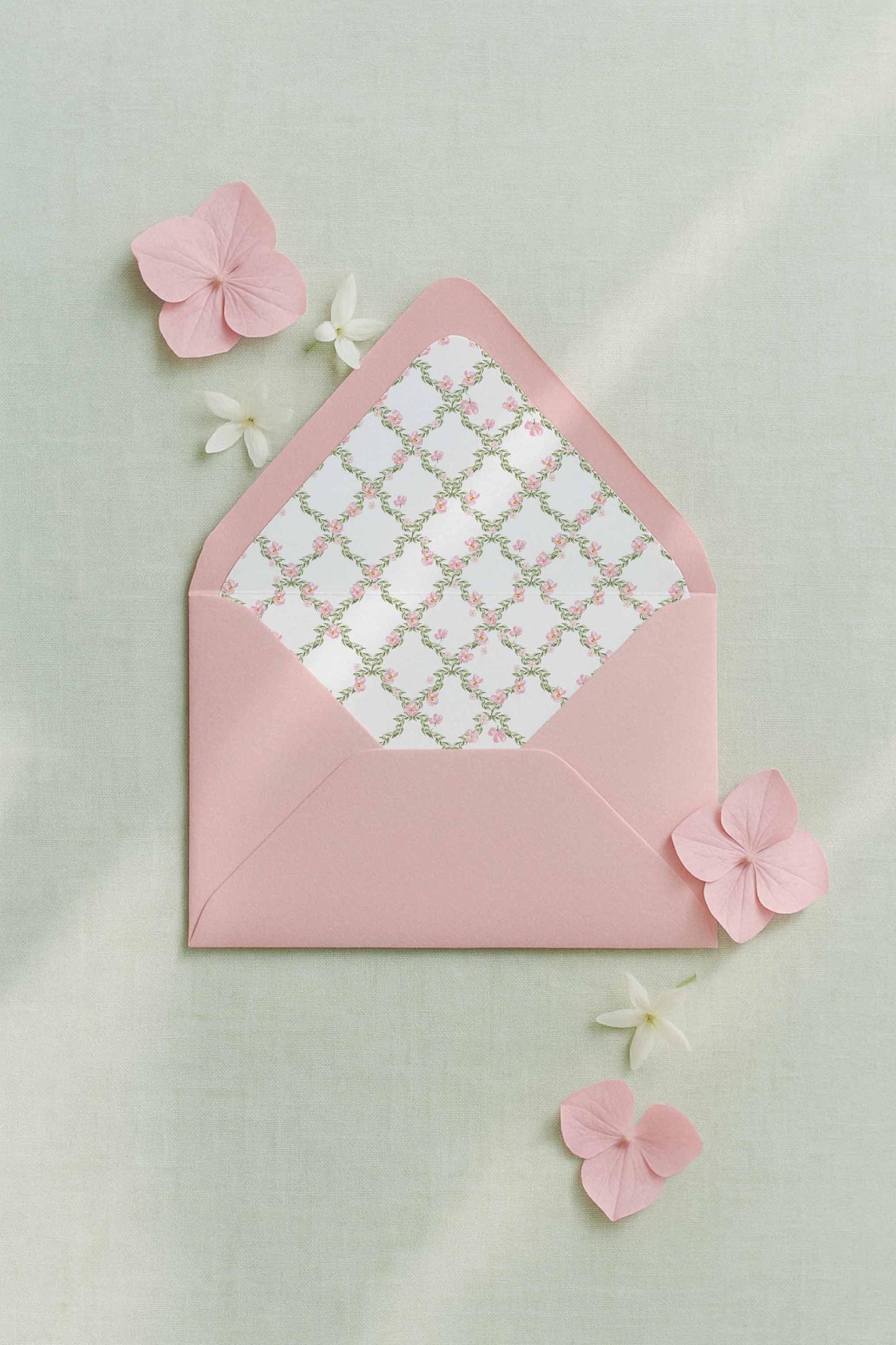 Watercolor Trellis Wedding Invitation Suite Template