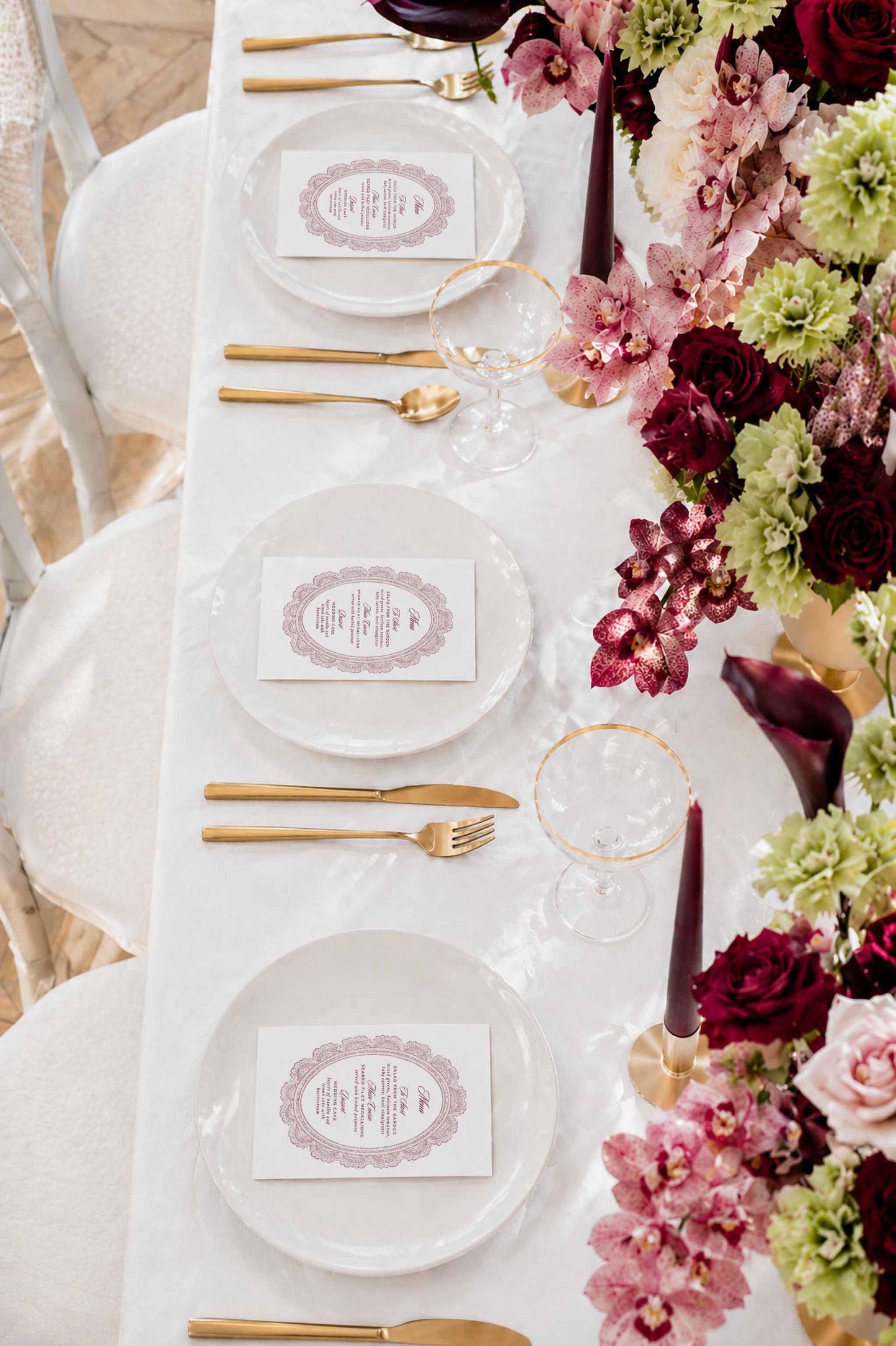 Vintage Lace Wedding Menu Template
