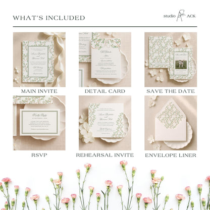 Neutral Chinoiserie Wedding Template Bundle