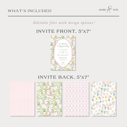 Mahjong Birthday Invitation Template
