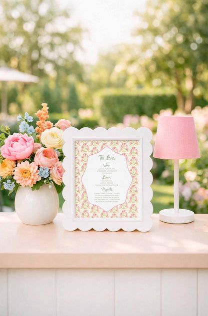 Whimsical Garden Wedding Bar Menu Template