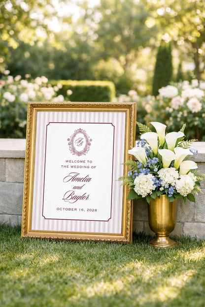 Vintage Lace Wedding Welcome Sign Template