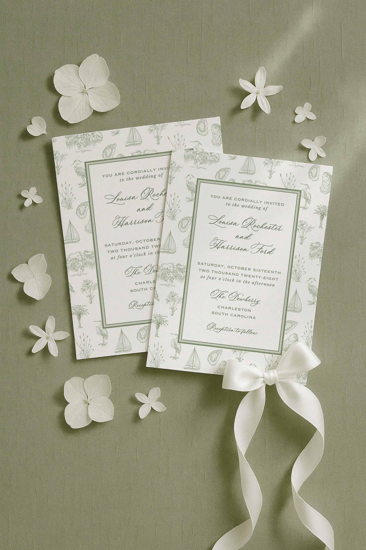 Southern Toile Wedding Invitation Suite Template