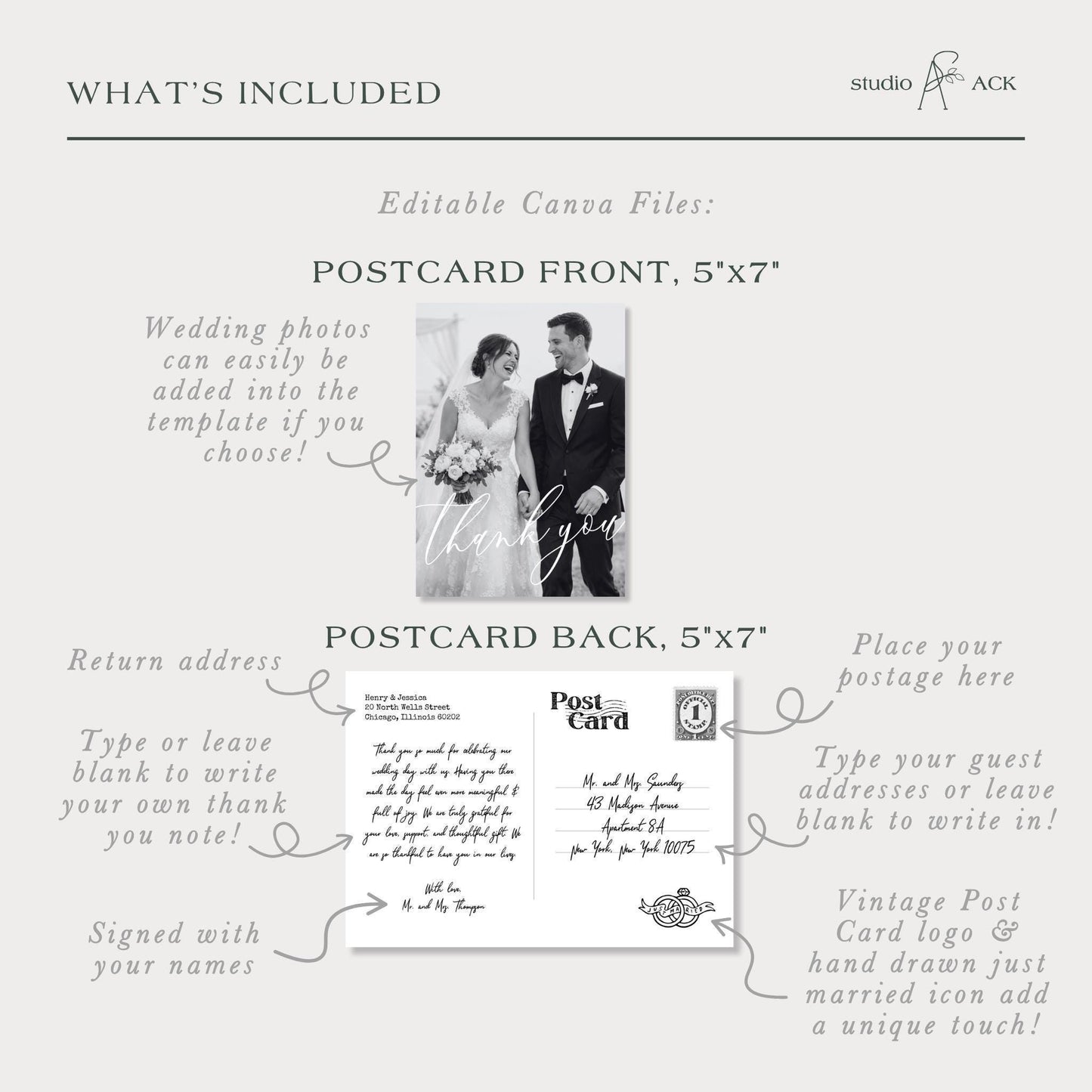 Vintage Minimalist Thank You Card Template