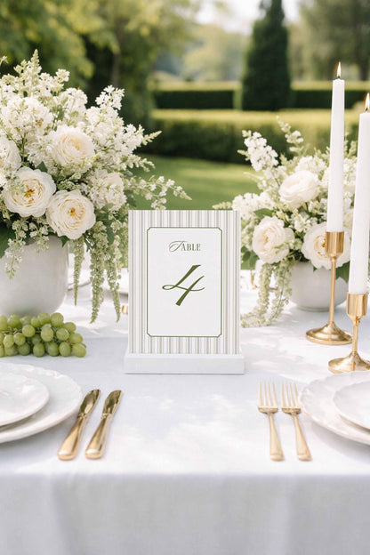 Old Money Striped Wedding Template Bundle