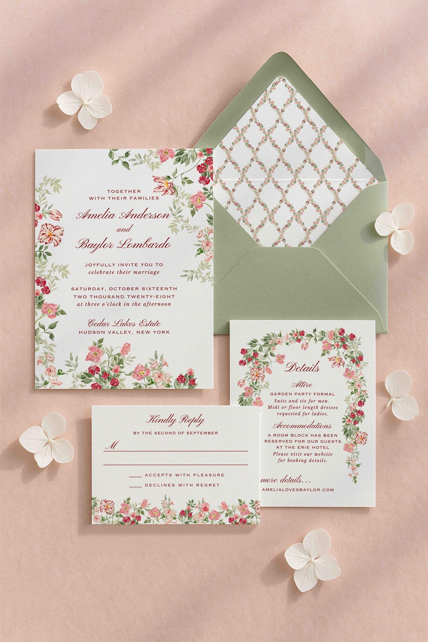 Dusty Pink Floral Wedding Template Bundle