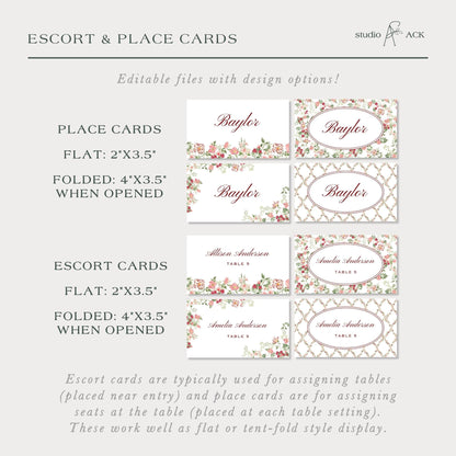 Dusty Pink Floral Wedding Template Bundle