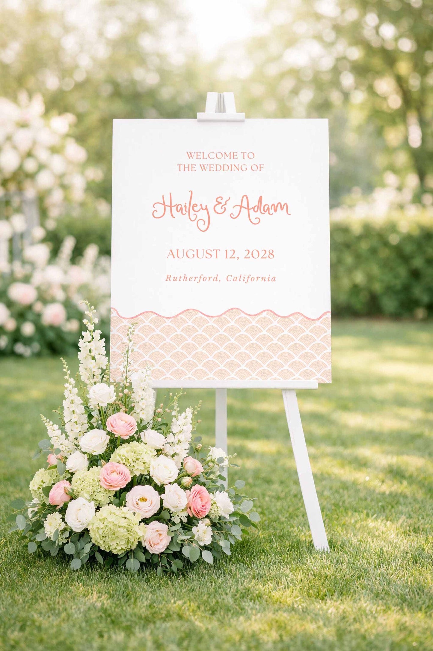 Whimsical Beach Wedding Welcome Sign Template