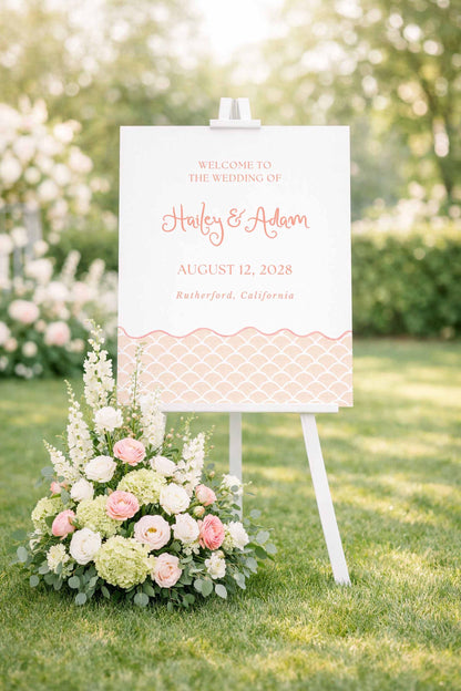 Whimsical Beach Wedding Welcome Sign Template