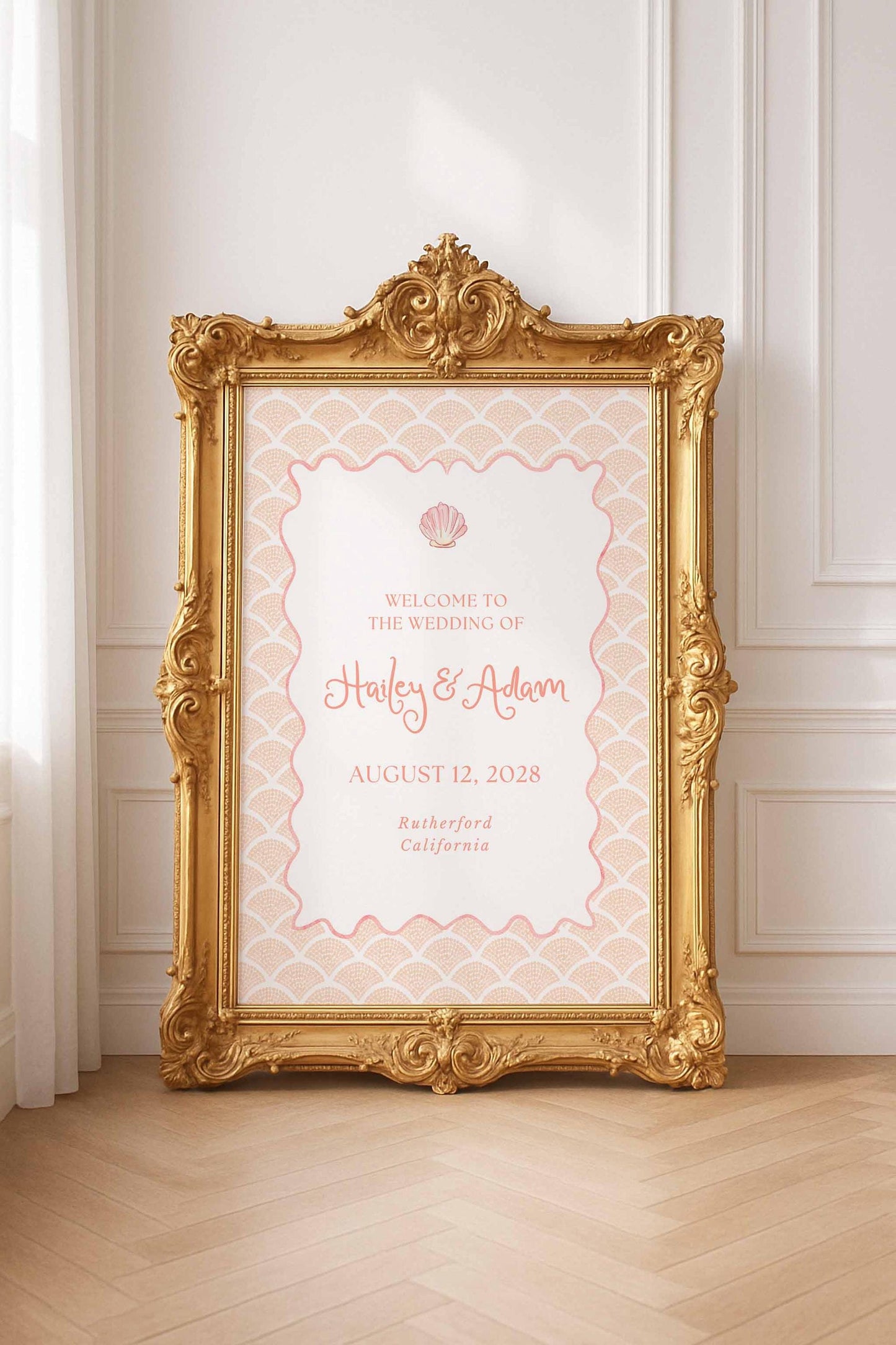 Whimsical Beach Wedding Welcome Sign Template
