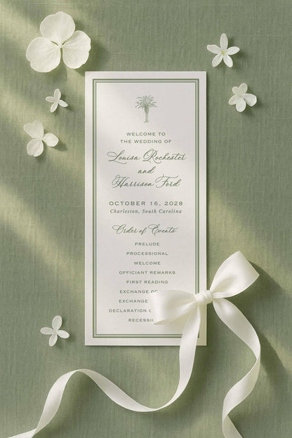 Southern Toile Wedding Program Template