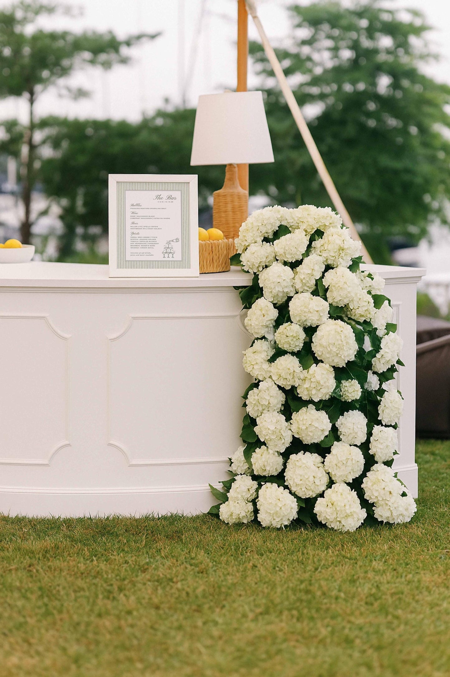Green Striped Wedding Bar Menu Template
