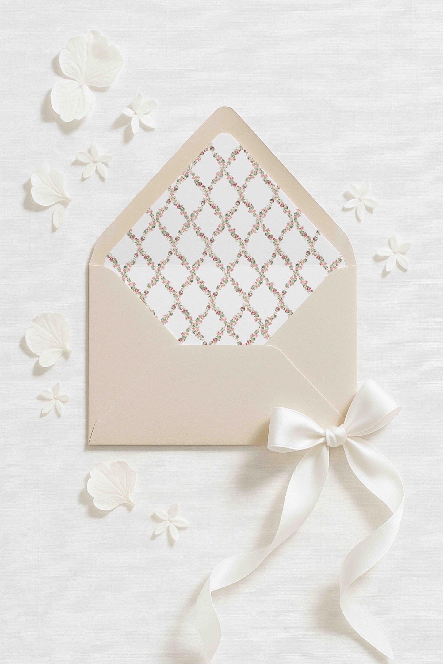Dusty Pink Floral Envelope Liner Template
