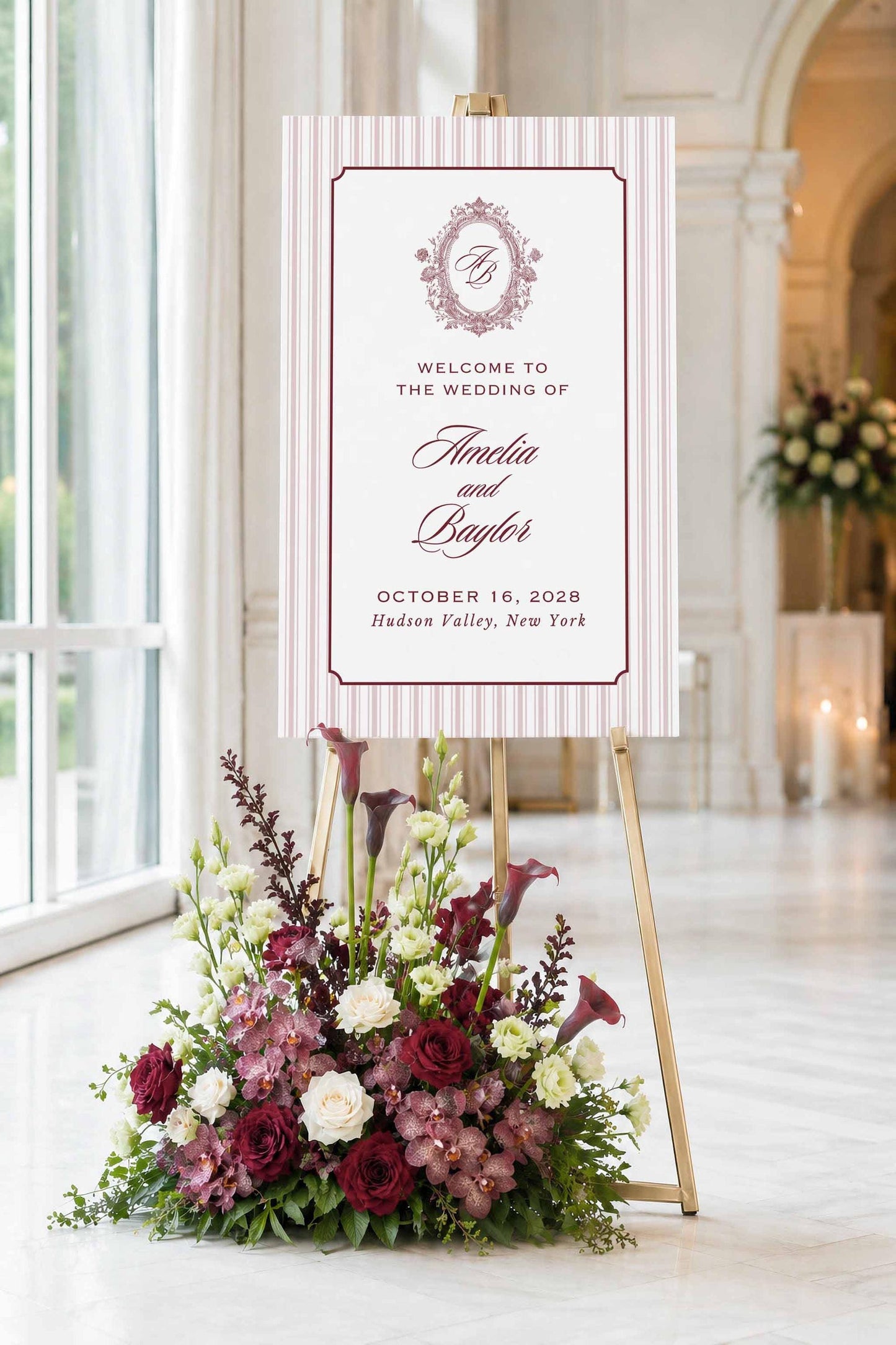 Vintage Lace Wedding Welcome Sign Template