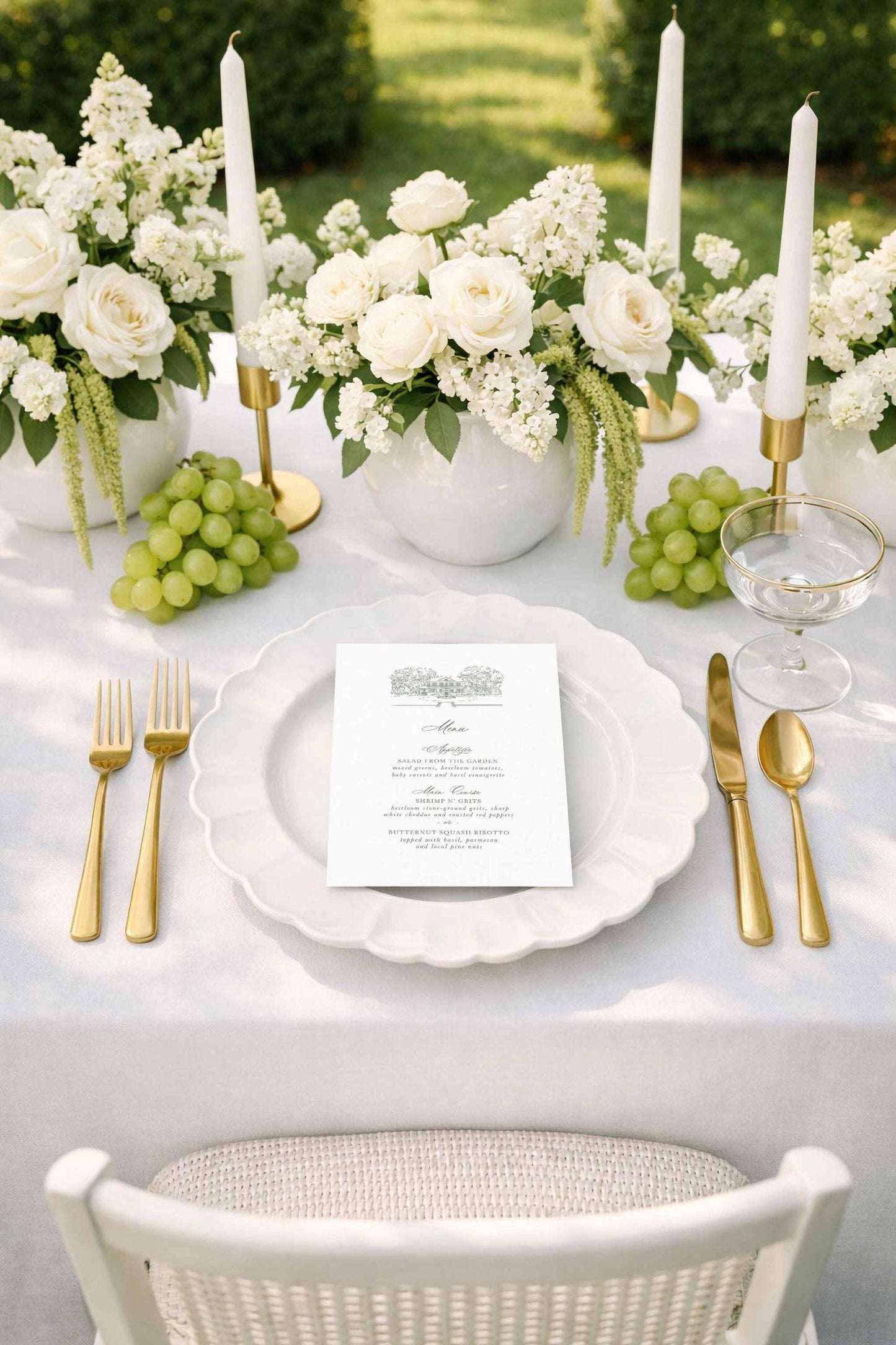 Legare Waring House Wedding Menu Template