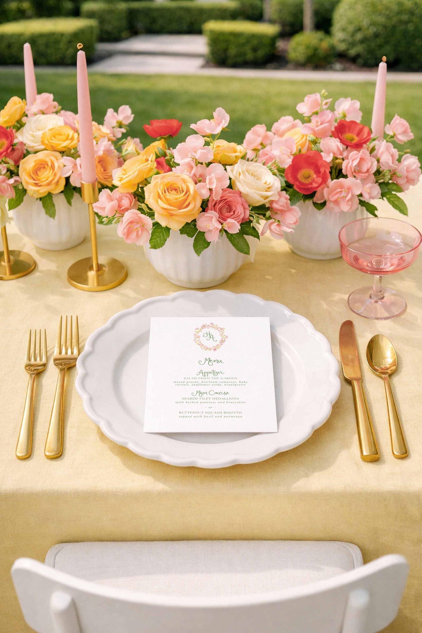 Whimsical Garden Wedding Menu Template