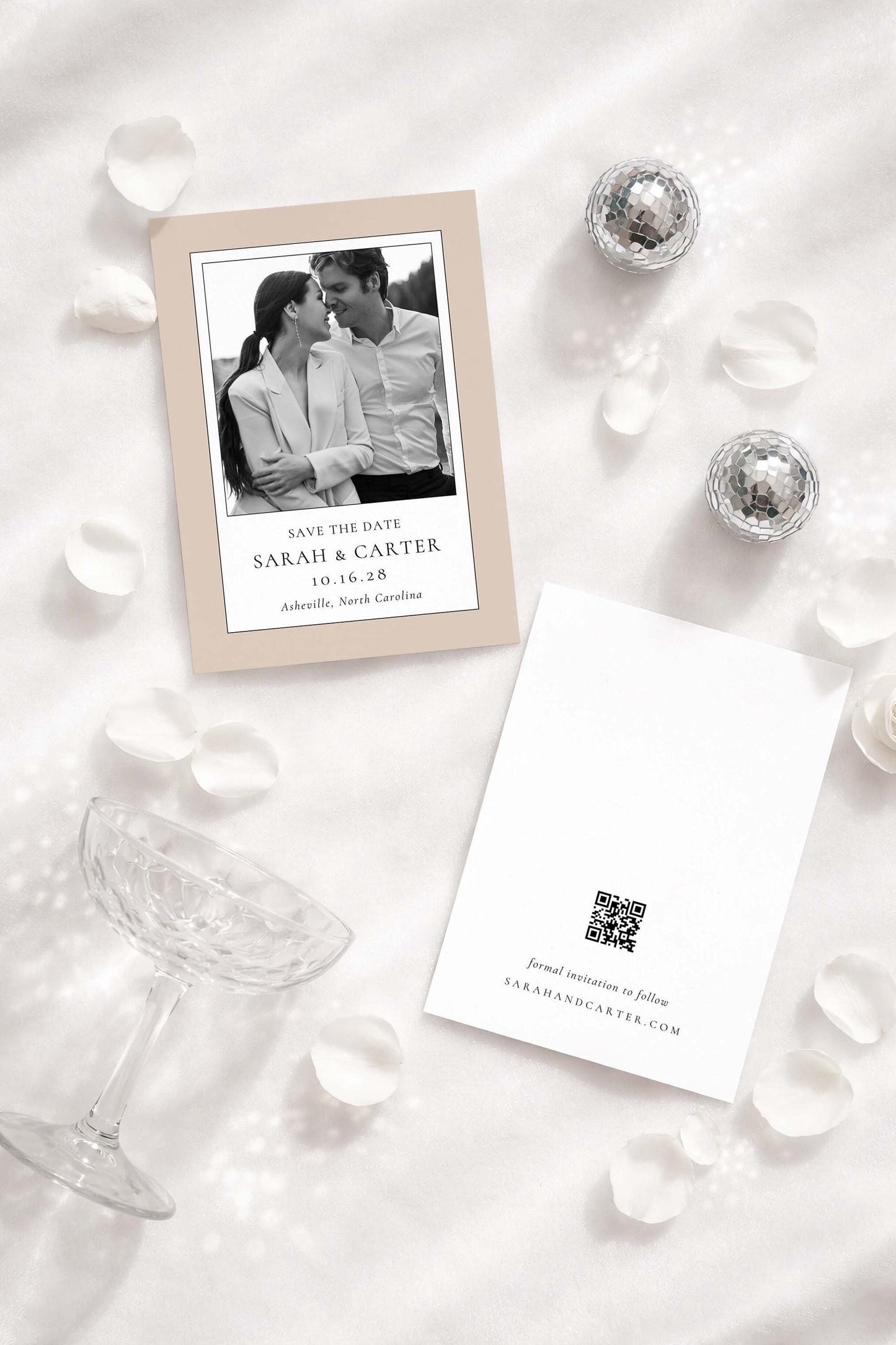 Modern Beige Save the Date Template