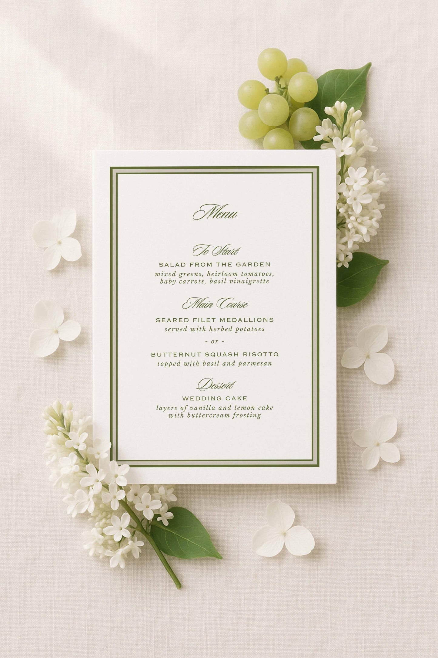Old Money Striped Wedding Menu Template