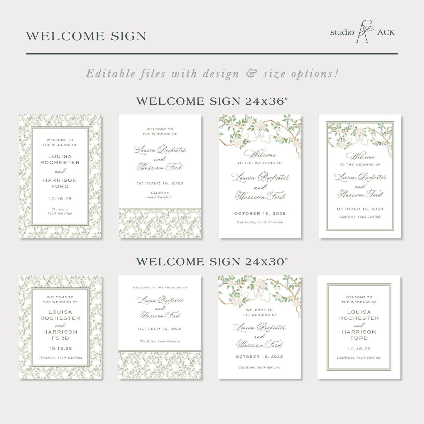 Neutral Chinoiserie Wedding Template Bundle