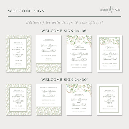 Neutral Chinoiserie Wedding Template Bundle