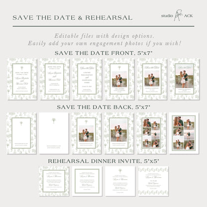 Southern Toile Wedding Template Bundle