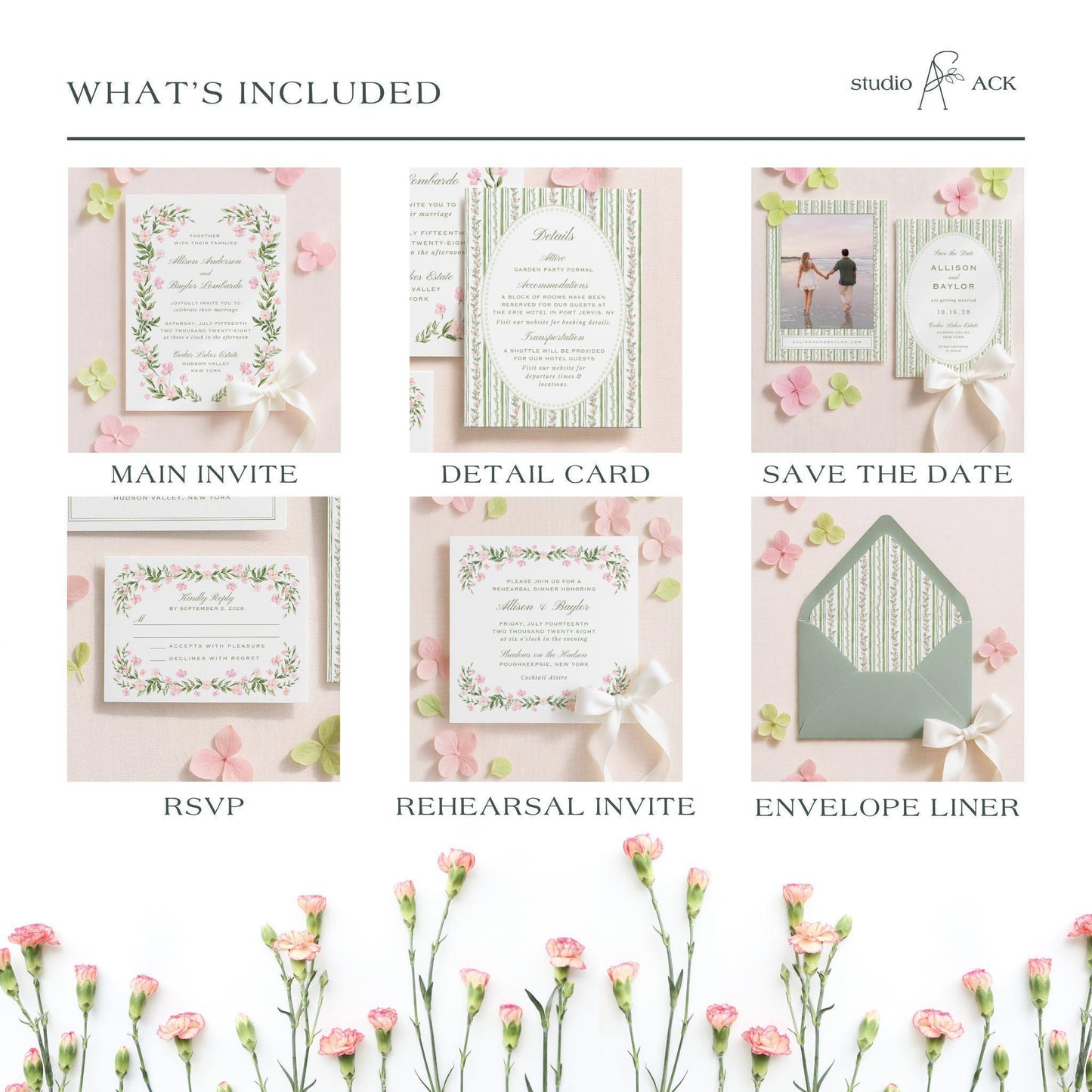 Grandmillennial Floral Wedding Template Bundle