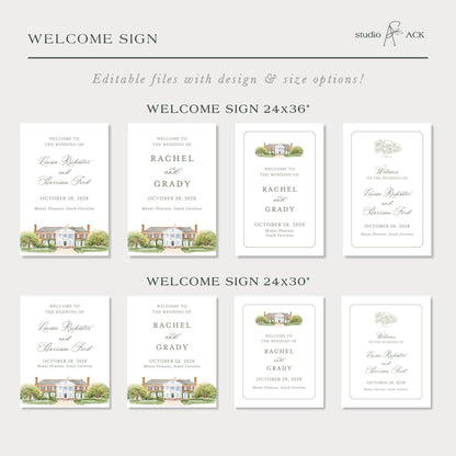 Boone Hall Wedding Template Bundle