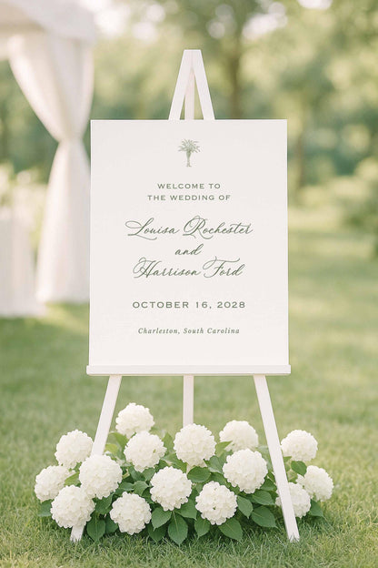 Southern Toile Wedding Welcome Sign Template