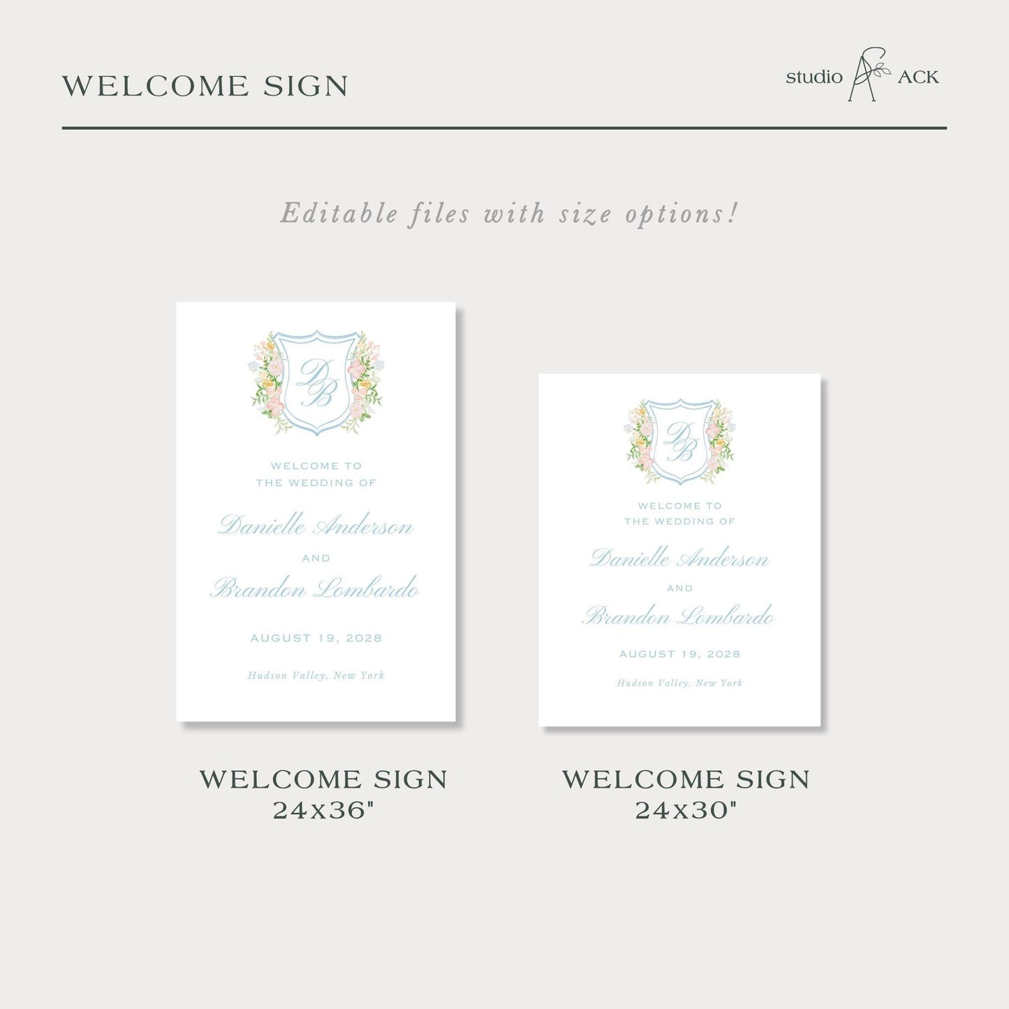 Colorful Floral Wedding Welcome Sign Template