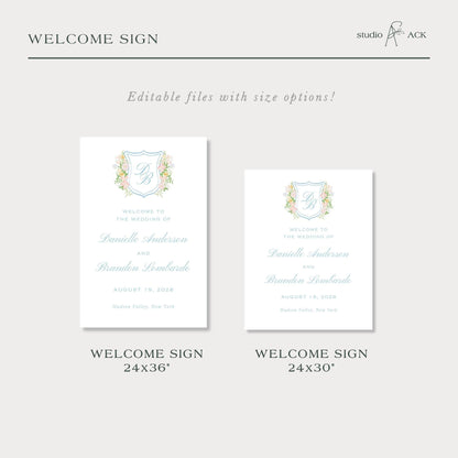 Colorful Floral Wedding Welcome Sign Template