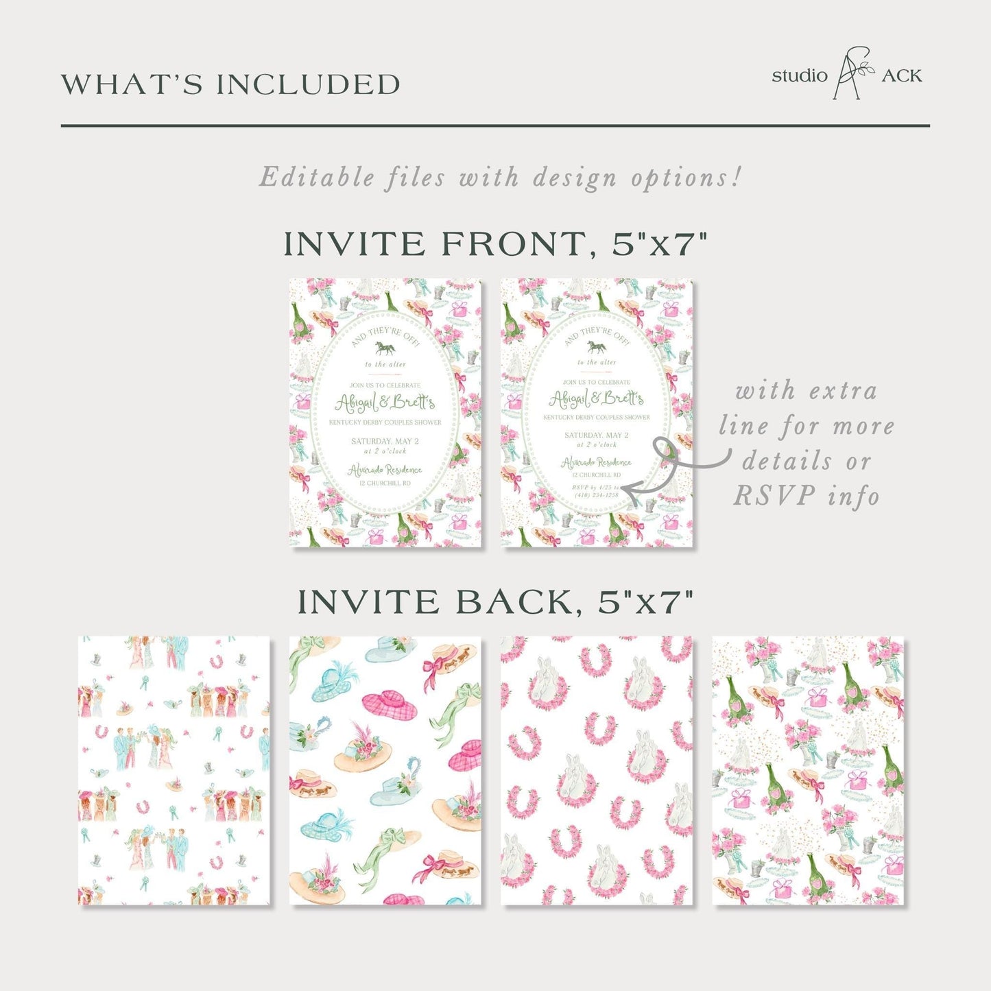 Kentucky Derby Engagement Party Invitation Template
