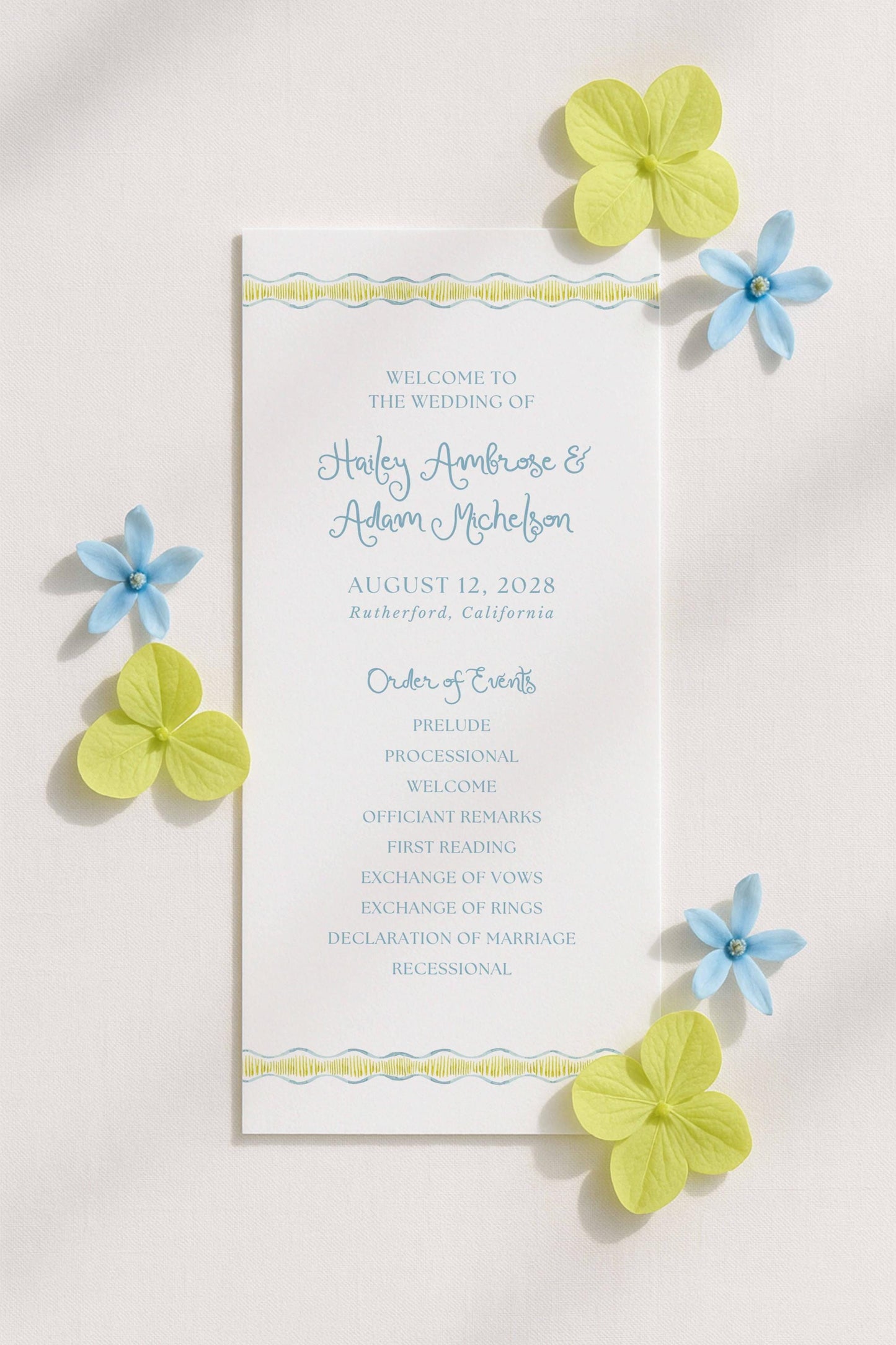 Fun Wavy Wedding Program Template