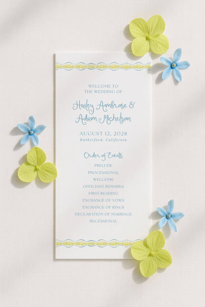 Fun Wavy Wedding Program Template