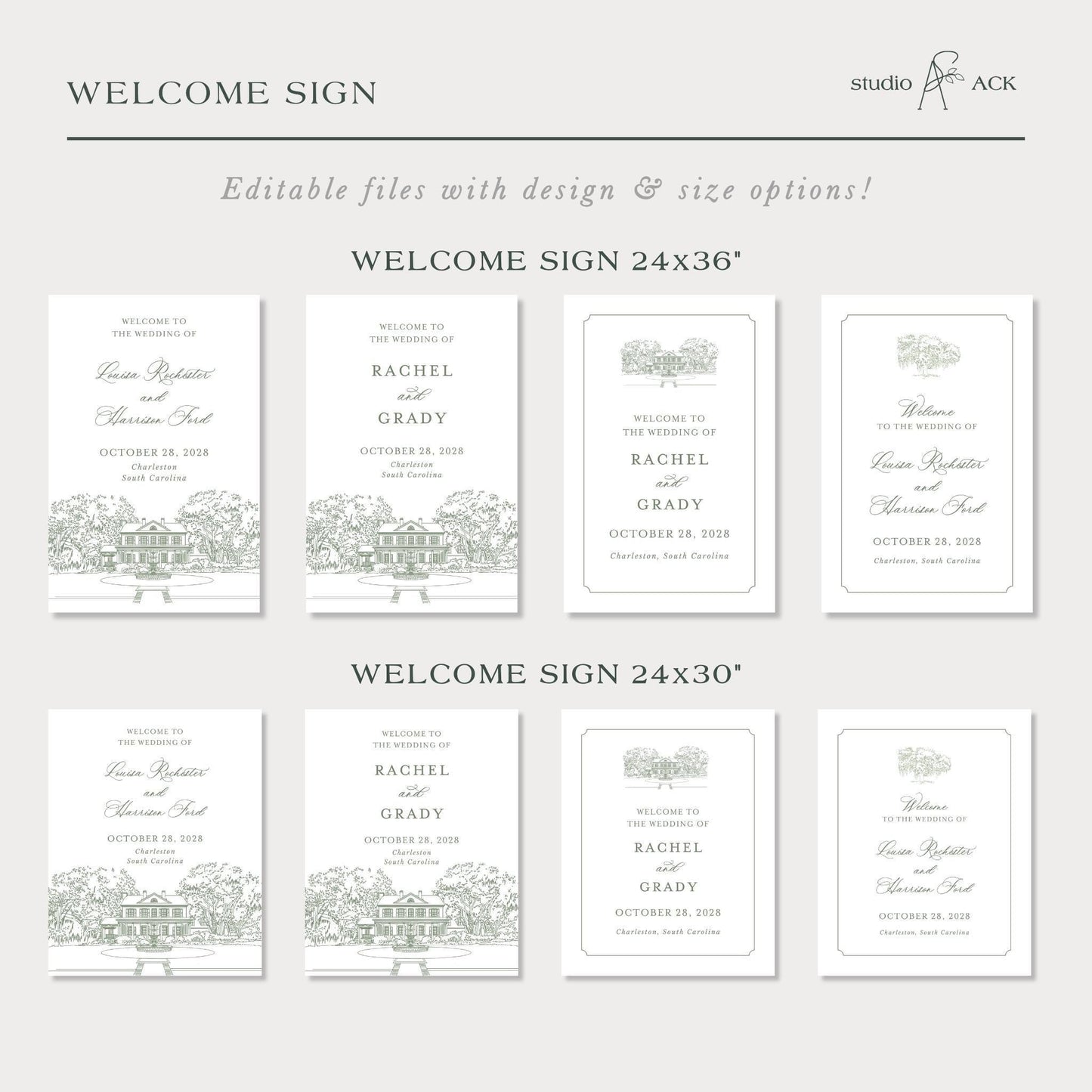 Legare Waring House Wedding Template Bundle