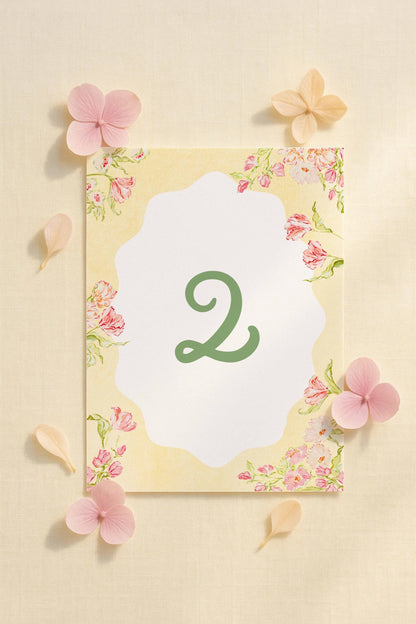 Whimsical Garden Wedding Table Number Template