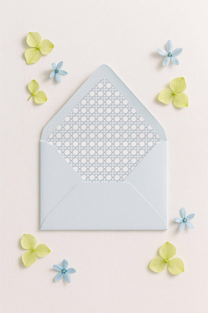Blue Rattan Save the Date Template