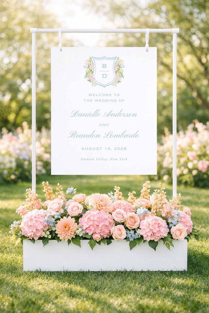 Colorful Floral Wedding Welcome Sign Template