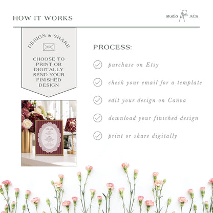 Vintage Lace Wedding Bar Menu Template