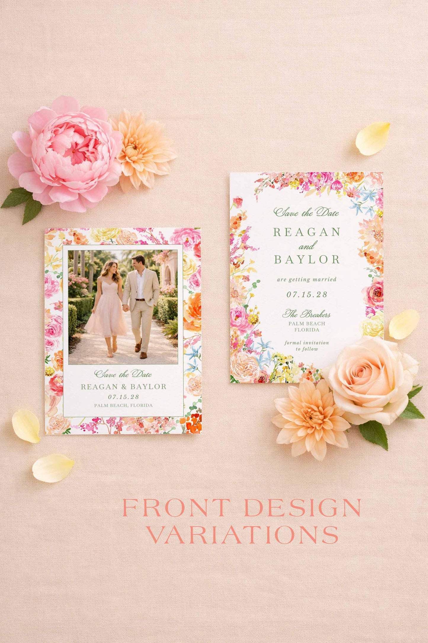Colorful Floral Save the Date Template