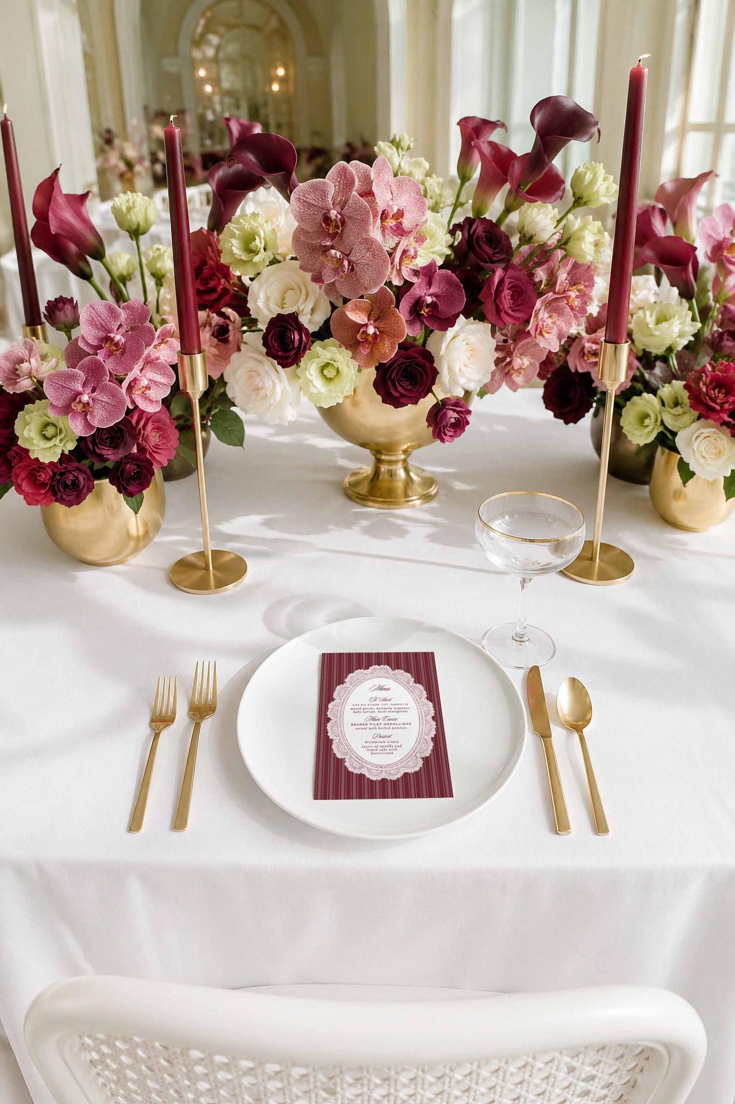 Vintage Lace Wedding Menu Template