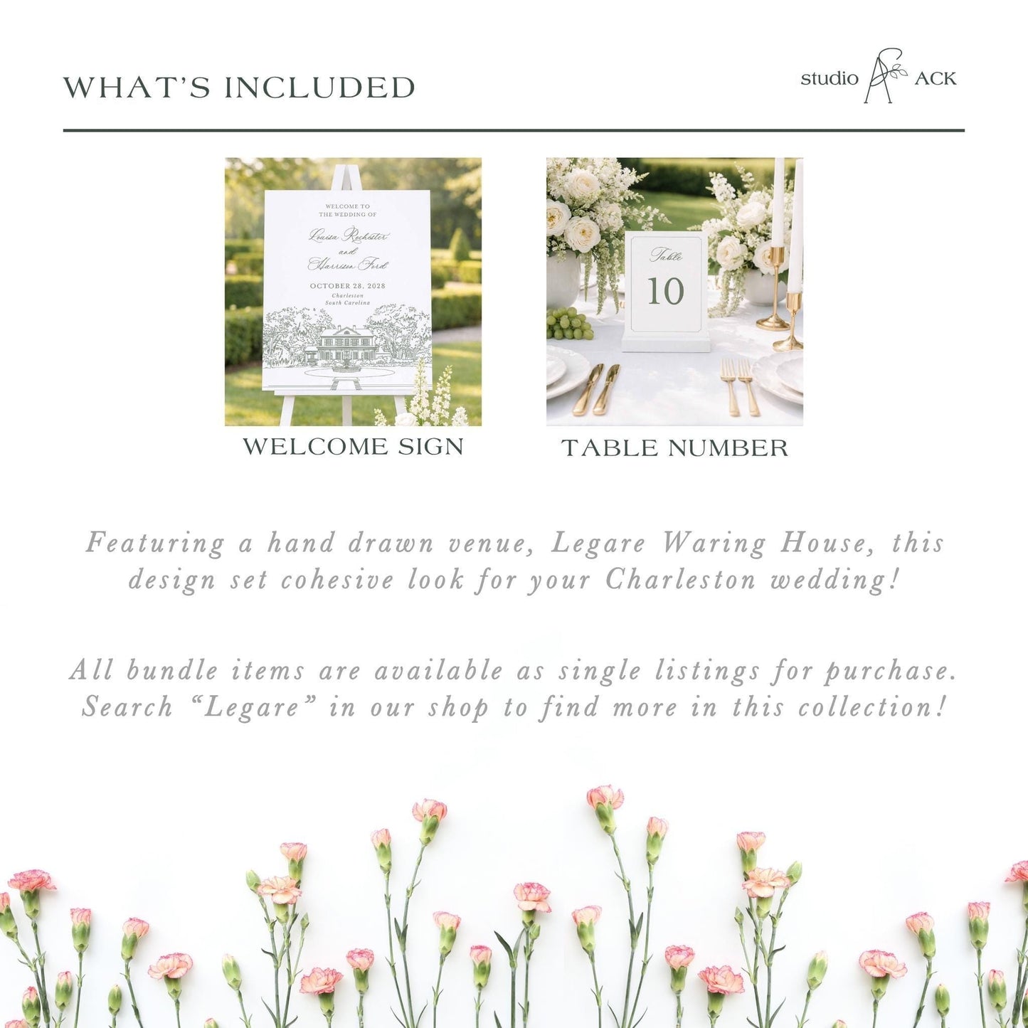 Legare Waring House Wedding Template Bundle