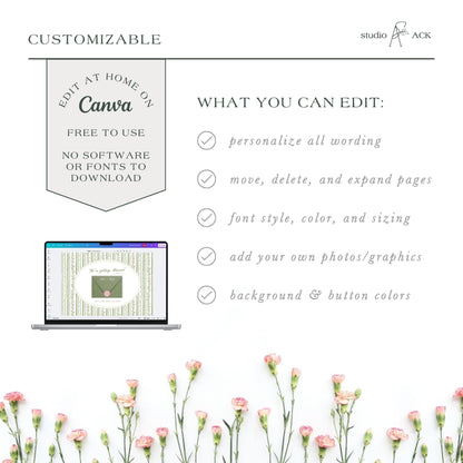Grandmillennial Floral Wedding Website Template