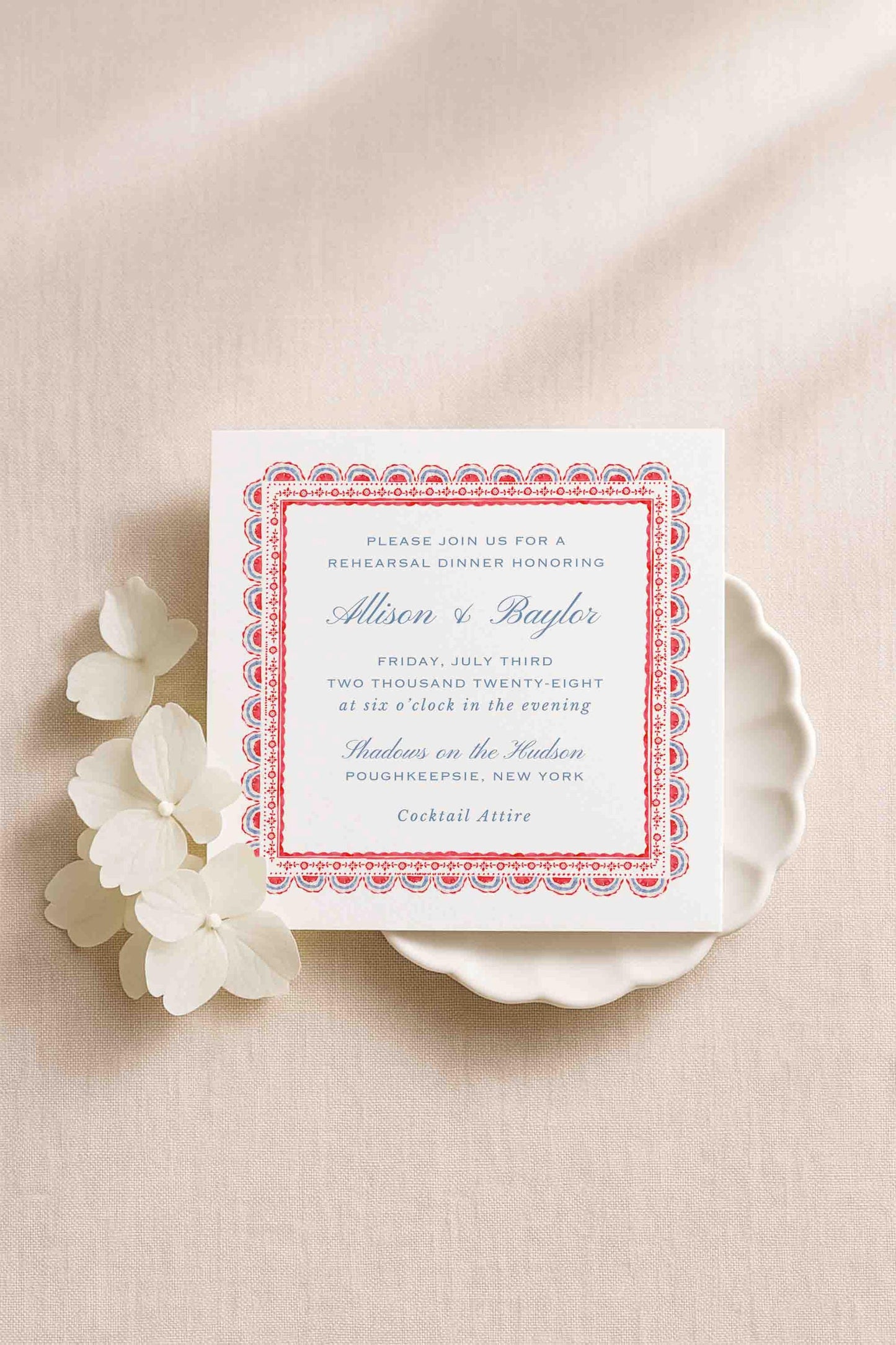 Patriotic Rehearsal Dinner Invitation