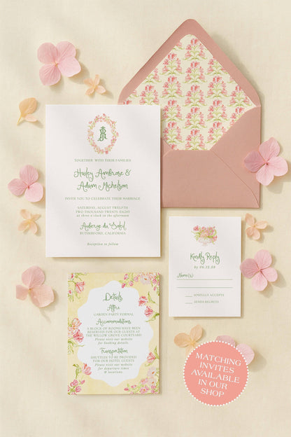 Whimsical Garden Rehearsal Dinner Invitation