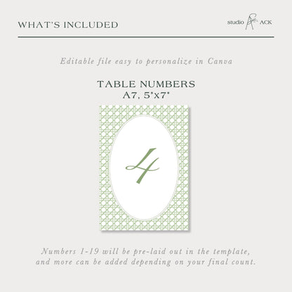 Green Rattan Wedding Template Bundle