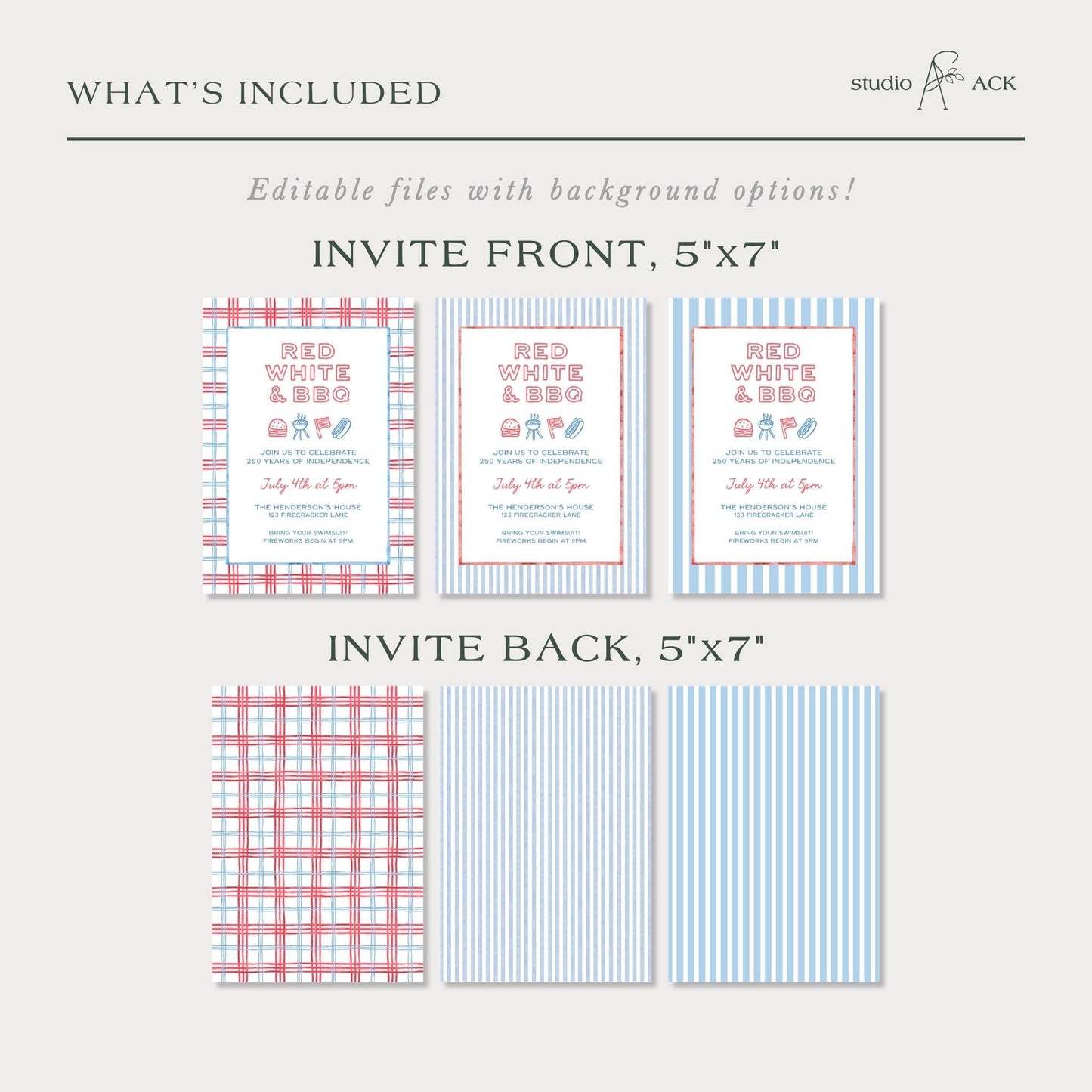 Red, White & BBQ Party Invitation Template