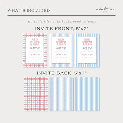 Red, White & BBQ Party Invitation Template